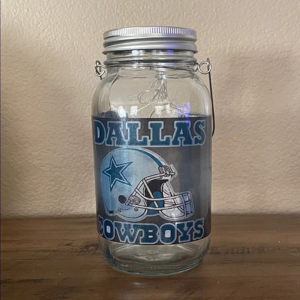 Dallas Cowboys Glass Light-Up Mason Jar